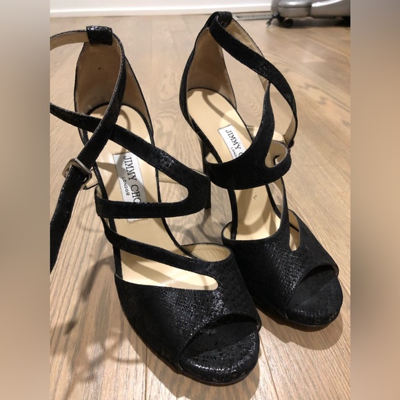 Jimmy Shoo black heels with a little shimmer. - Picture 5 of 6